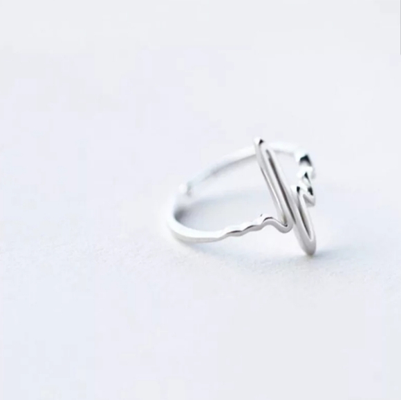 Electrocardiogram 925 Sterling silver ring - Picture 2 of 7